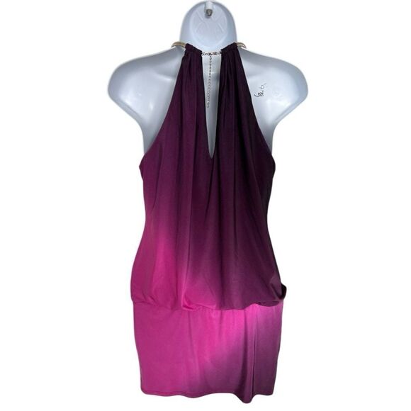 XSCAPE Mini Halter Sleeveless Ombré Cocktail Dress Size 4. - Picture 5 of 9